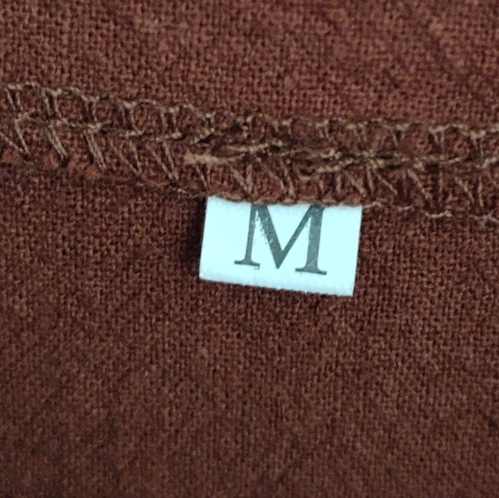 Women's Cinnamon Brown Boho Cotton Flax Overall Romper | Size Medium - Picture 6 of 8